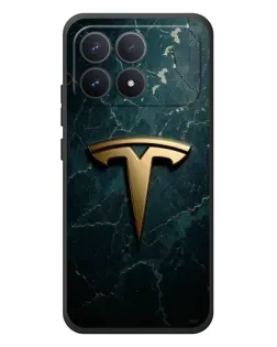 Чехол для Xiaomi Poco F8 Pro с картинкой «Мраморная Tesla Gold»