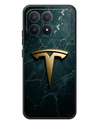 Чехол для Xiaomi Poco F8 Pro с картинкой «Мраморная Tesla Gold»