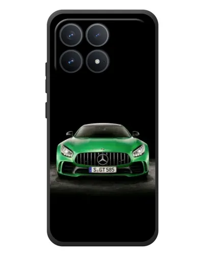 Чехол для Xiaomi Poco F8 Pro с картинкой «Mercedes — неоновый лого»