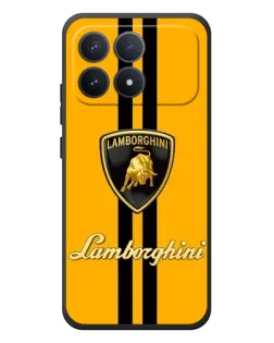 Чехол для Xiaomi Poco F8 Pro с картинкой «Lamborghini Stripe желтый»