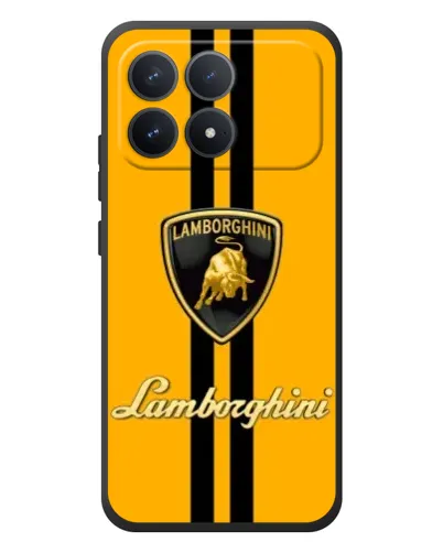 Чехол для Xiaomi Poco F8 Pro с картинкой «Lamborghini Stripe желтый»