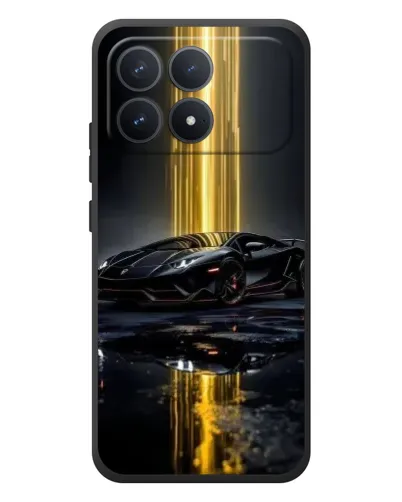 Чехол для Xiaomi Poco F8 Pro с картинкой «Ночной Lamborghini драйв»