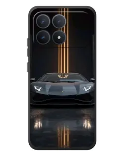 Чехол для Xiaomi Poco F8 Pro с картинкой «Lamborghini золотые линии»