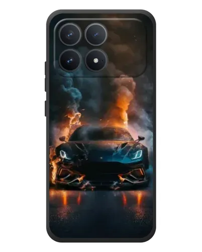 Чехол для Xiaomi Poco F8 Pro с картинкой «Lamborghini дымная эстетика»