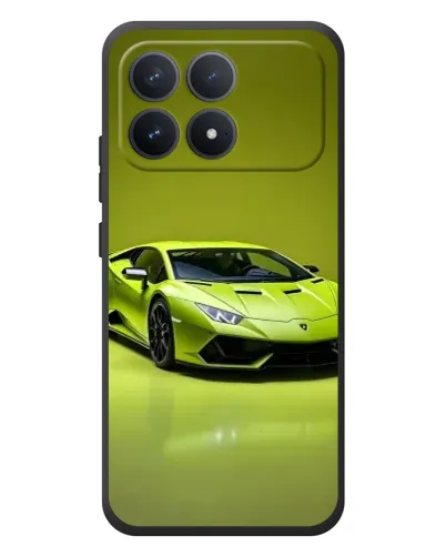 Чехол для Xiaomi Poco F8 Pro с картинкой «Салатовый Lamborghini Huracan»