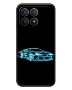 Чехол для Xiaomi Poco F8 Pro с картинкой «Неоновый контур Lamborghini»
