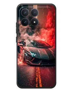 Чехол для Xiaomi Poco F8 Pro с картинкой «Lamborghini красный дым»