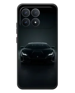 Чехол для Xiaomi Poco F8 Pro с картинкой «Черный Lamborghini Aventador»