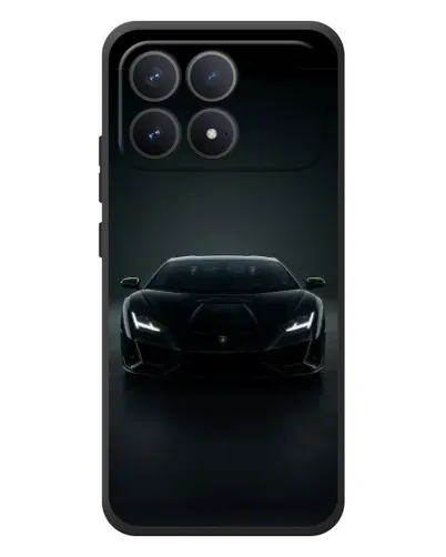 Чехол для Xiaomi Poco F8 Pro с картинкой «Черный Lamborghini Aventador»