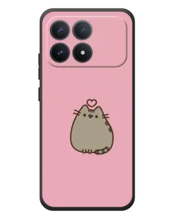 Чехол для Xiaomi Poco F8 Pro с картинкой «Pusheen сердце»