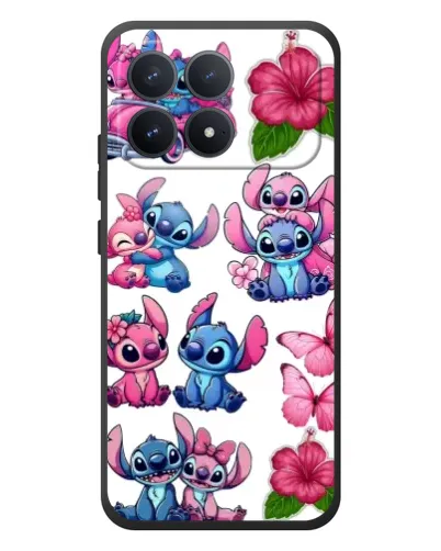 Чехол для Xiaomi Poco F8 Pro с картинкой «Стикеры Stitch и Angel»