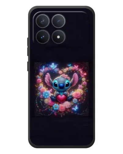 Чехол для Xiaomi Poco F8 Pro с картинкой «Stitch в цветах»