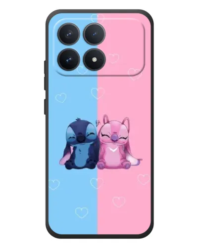 Чехол для Xiaomi Poco F8 Pro с картинкой «Stitch и Angel Love»