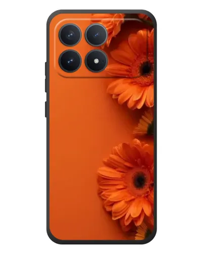Чехол для Xiaomi Poco F8 Pro с картинкой «Оранжевые герберы»