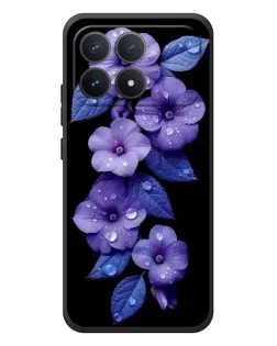 Чехол для Xiaomi Poco F8 Pro с картинкой «Фиолетовые цветы с росою»