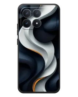 Чехол для Xiaomi Poco F8 Pro с картинкой «Объемные черно-белые ленты» Чехол для Xiaomi Poco F8 Pro с картинкой «Объемные черно-белые ленты»