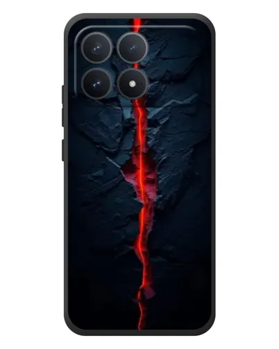 Чехол для Xiaomi Poco F8 Pro с картинкой «Kрасная лавовая трещина»