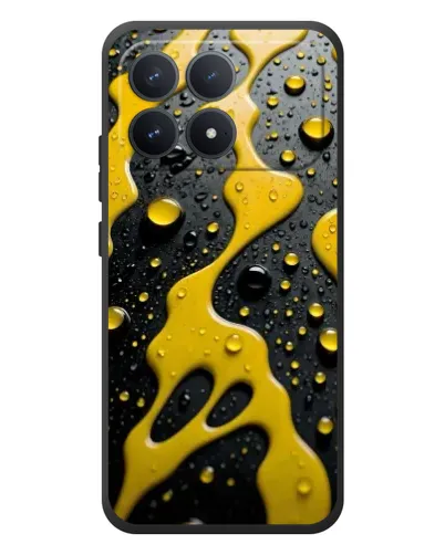Чехол для Xiaomi Poco F8 Pro с картинкой «Жидкое желтое золото»