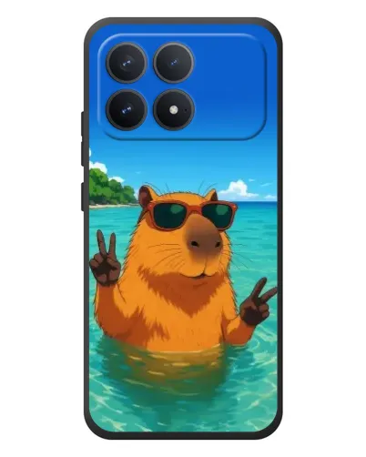 Чехол для Xiaomi Poco F8 Pro с картинкой «Морская капибара» Чехол для Xiaomi Poco F8 Pro с картинкой «Морская капибара»