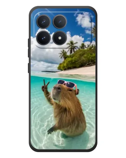 Чехол для Xiaomi Poco F8 Pro с картинкой «Капибара на море» Чехол для Xiaomi Poco F8 Pro с картинкой «Капибара на море»