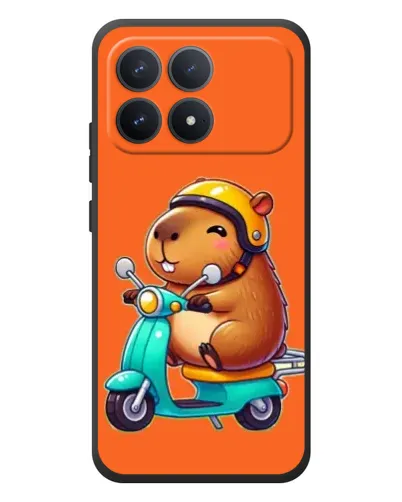 Чехол для Xiaomi Poco F8 Pro с картинкой «Капибара на скутере» Чехол для Xiaomi Poco F8 Pro с картинкой «Капибара на скутере»
