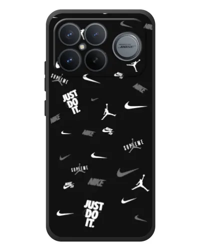Чехол для Xiaomi Poco F8 Ultra с картинкой «Nike Black Pattern» Чехол для Xiaomi Poco F8 Ultra с картинкой «Nike Black Pattern»