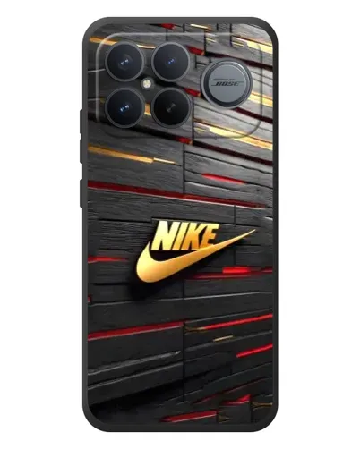 Чехол для Xiaomi Poco F8 Ultra с картинкой «Золотой Nike на металле»