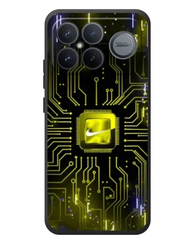 Чехол для Xiaomi Poco F8 Ultra с картинкой «Nike — золотая искра»