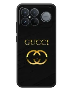Чехол для Xiaomi Poco F8 Ultra с картинкой «Золотой логотип Gucci»
