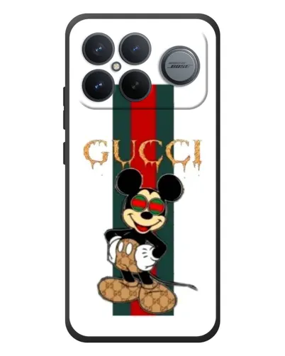 Чехол для Xiaomi Poco F8 Ultra с картинкой «Микки Маус Gucci — полосы»