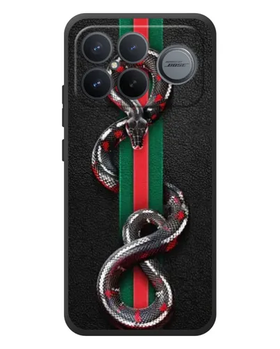 Чехол для Xiaomi Poco F8 Ultra с картинкой «Gucci — змея на полосе» Чехол для Xiaomi Poco F8 Ultra с картинкой «Gucci — змея на полосе»