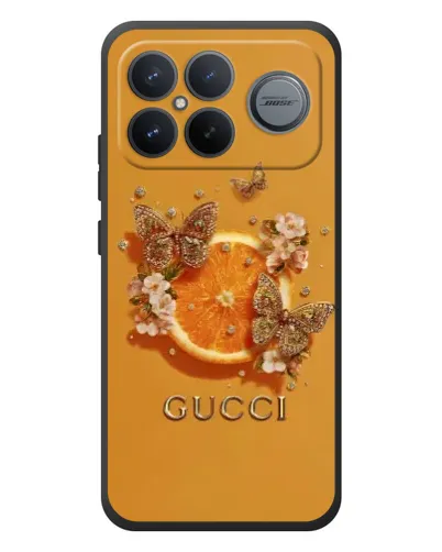 Чехол для Xiaomi Poco F8 Ultra с картинкой «Gucci — золотые бабочки» Чехол для Xiaomi Poco F8 Ultra с картинкой «Gucci — золотые бабочки»