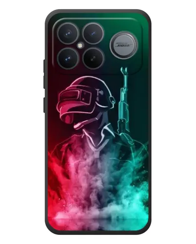 Чехол для Xiaomi Poco F8 Ultra с картинкой «PUBG — огненный воин»