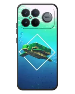 Чехол для Xiaomi Poco F8 Ultra с картинкой «Черепаха Minecraft»