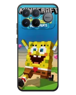 Чехол для Xiaomi Poco F8 Ultra с картинкой «Губка Боб Minecraft»