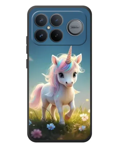 Чехол для Xiaomi Poco F8 Ultra с картинкой «Единорог на поляне»