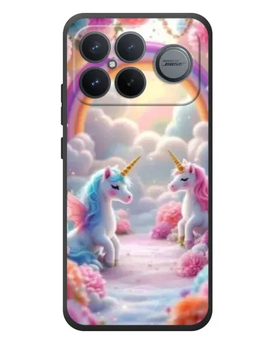 Чехол для Xiaomi Poco F8 Ultra с картинкой «Радуга и единороги»