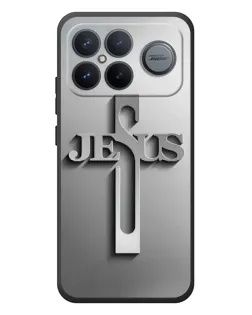 Чехол для Xiaomi Poco F8 Ultra с картинкой «Металлический крест Jesus»