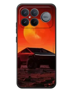 Чехол для Xiaomi Poco F8 Ultra с картинкой «Cybertruck на Марсе»