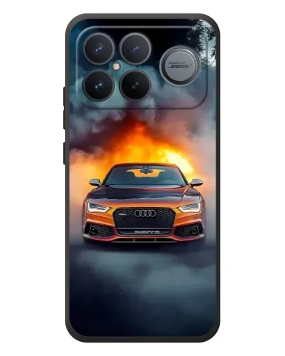 Чехол для Xiaomi Poco F8 Ultra с картинкой «Audi в огненном дыму» Чехол для Xiaomi Poco F8 Ultra с картинкой «Audi в огненном дыму»