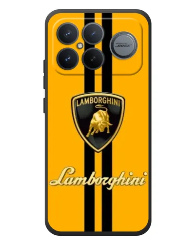 Чехол для Xiaomi Poco F8 Ultra с картинкой «Lamborghini Stripe желтый»
