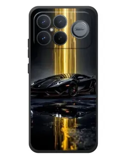 Чехол для Xiaomi Poco F8 Ultra с картинкой «Ночной Lamborghini драйв»