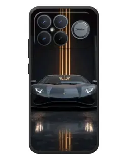 Чехол для Xiaomi Poco F8 Ultra с картинкой «Lamborghini золотые линии»