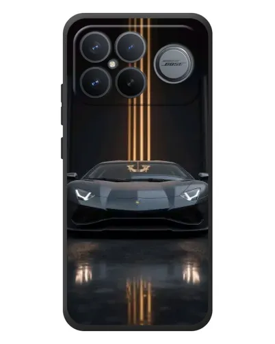 Чехол для Xiaomi Poco F8 Ultra с картинкой «Lamborghini золотые линии»
