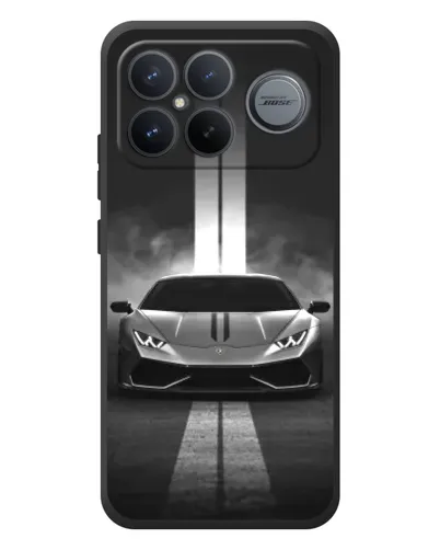 Чехол для Xiaomi Poco F8 Ultra с картинкой «Lamborghini симметрия дорог»