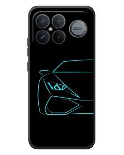 Чехол для Xiaomi Poco F8 Ultra с картинкой «Голубой силуэт Lamborghini» Чехол для Xiaomi Poco F8 Ultra с картинкой «Голубой силуэт Lamborghini»