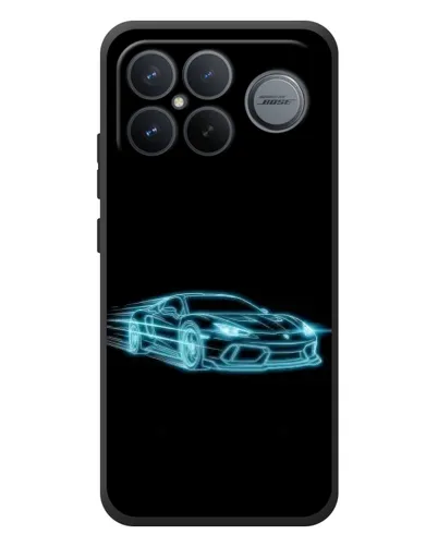 Чехол для Xiaomi Poco F8 Ultra с картинкой «Неоновый контур Lamborghini»