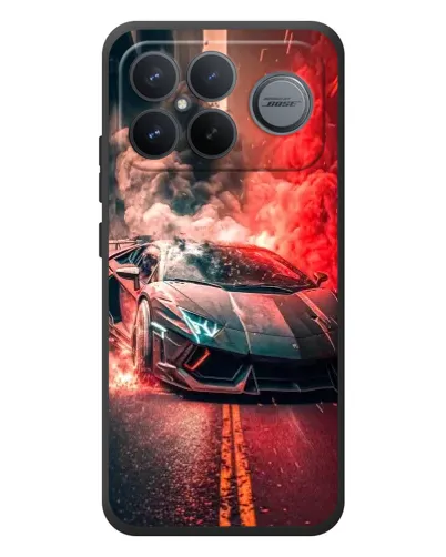 Чехол для Xiaomi Poco F8 Ultra с картинкой «Lamborghini красный дым»