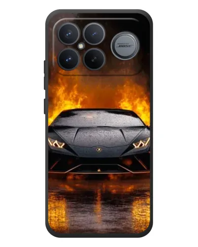 Чехол для Xiaomi Poco F8 Ultra с картинкой «Lamborghini в огне»