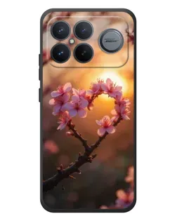 Чехол для Xiaomi Poco F8 Ultra с картинкой «Розовый цвет сердце на фоне заката» Чехол для Xiaomi Poco F8 Ultra с картинкой «Розовый цвет сердце на фоне заката»